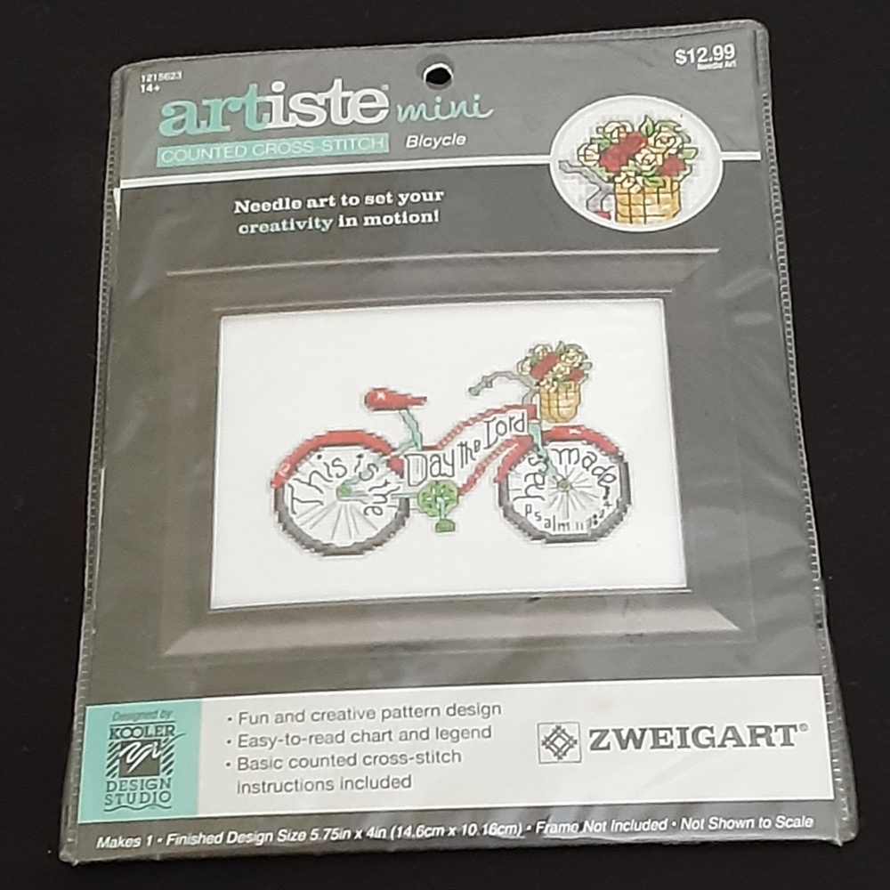 NWT Bicycle artiste mini counted cross stitch